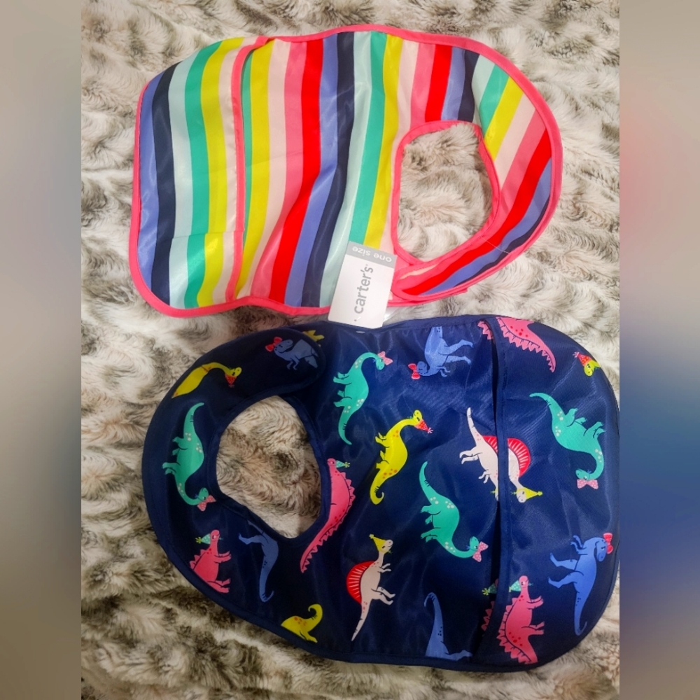 2 Pack Carters Bibs One Size